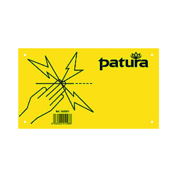 Patura electric fence sign