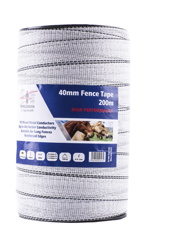 High Performance 40mm X 200m White Electric Fence Tape