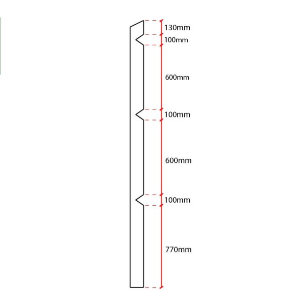 3 V Notched posts 2.4m x 125mm x 100mm (5″ x 4″)